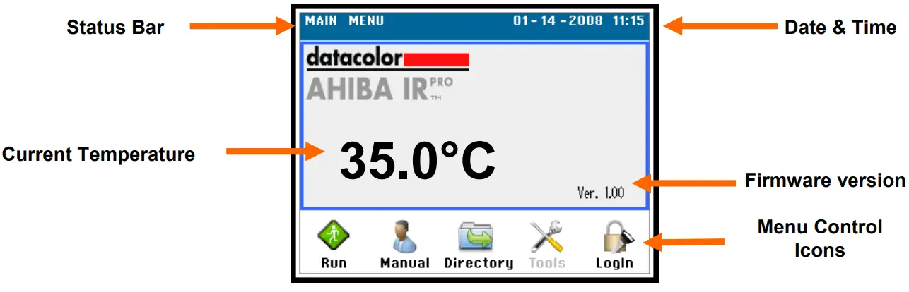datacolor Ahiba IR Pro Textile Dyeing Machine - System Idle Screen