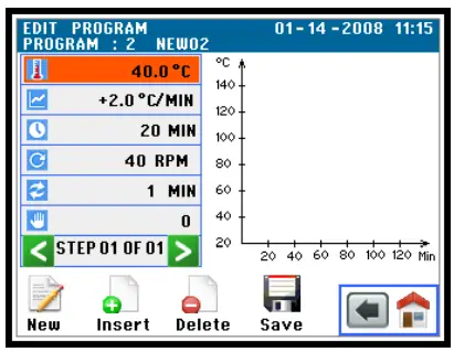 datacolor Ahiba IR Pro Textile Dyeing Machine - program edit screen