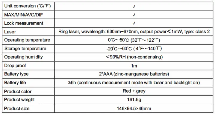 UNI-T-UT306C-Infrared-Thermometer-fig-2