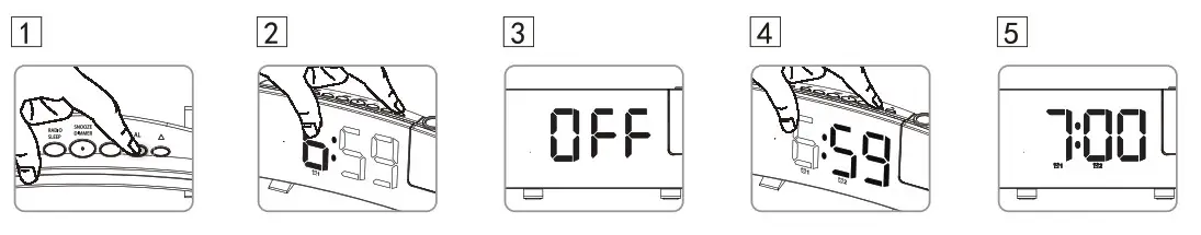 PICTEK Digital Projection Alarm Clock -alarm setting