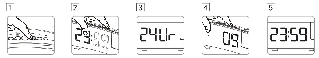 PICTEK Digital Projection Alarm Clock -time setting