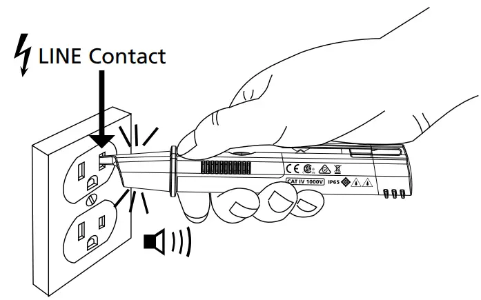 AMPROBE Non-Contact Voltage Probe - Testing receptacle