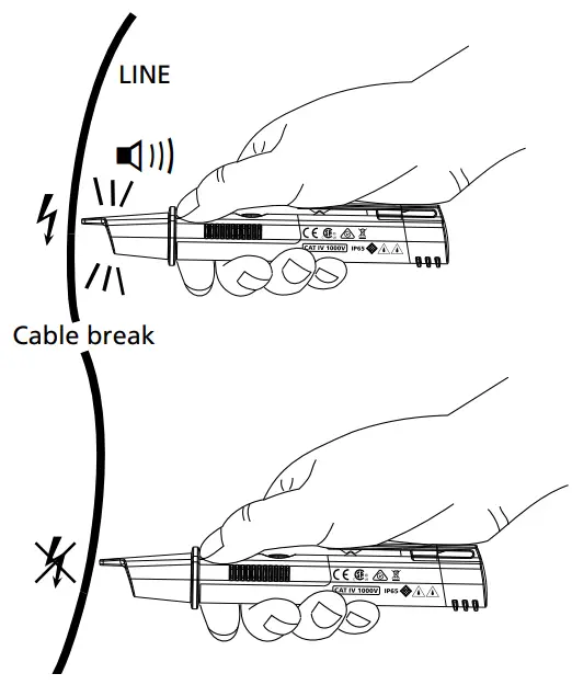 AMPROBE Non-Contact Voltage Probe - Testing wire and cable breaks