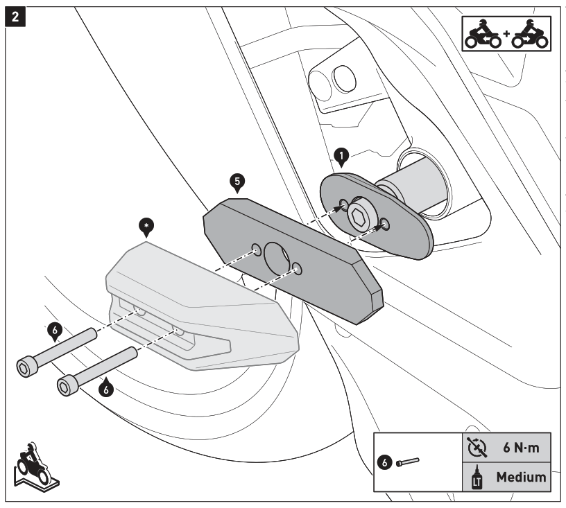 SW-MOTECH STP.06.590.11300 B Frame Protection Pads for Yamaha Motorcycles - fig2