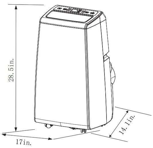Shinco Portable Air Conditioner- MACHINE DIMENSION