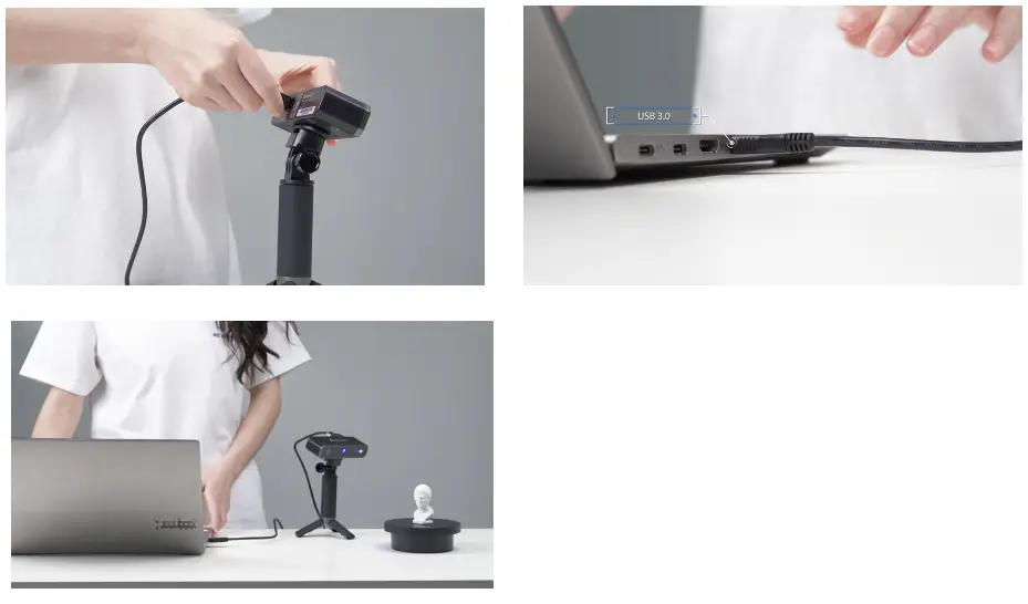 REVOPOINT Mini 3D Professional Bluelight 3D Scanner - Hardware Connection