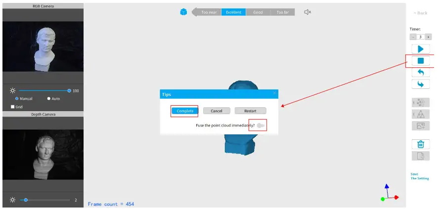 REVOPOINT Mini 3D Professional Bluelight 3D Scanner -Inactive button