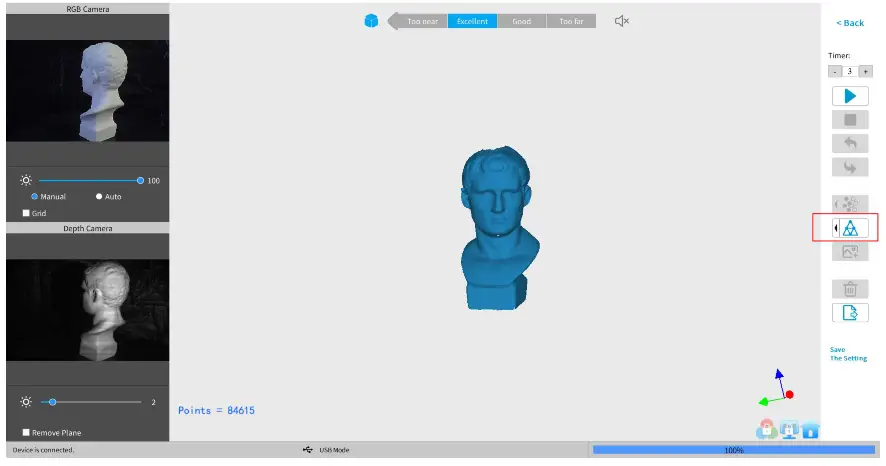 REVOPOINT Mini 3D Professional Bluelight 3D Scanner - Mesh