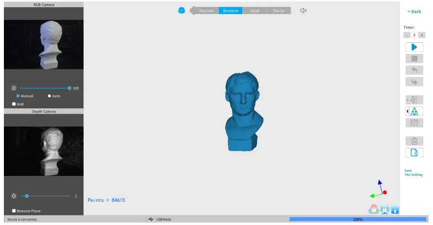 REVOPOINT Mini 3D Professional Bluelight 3D Scanner - Restart Scanning2