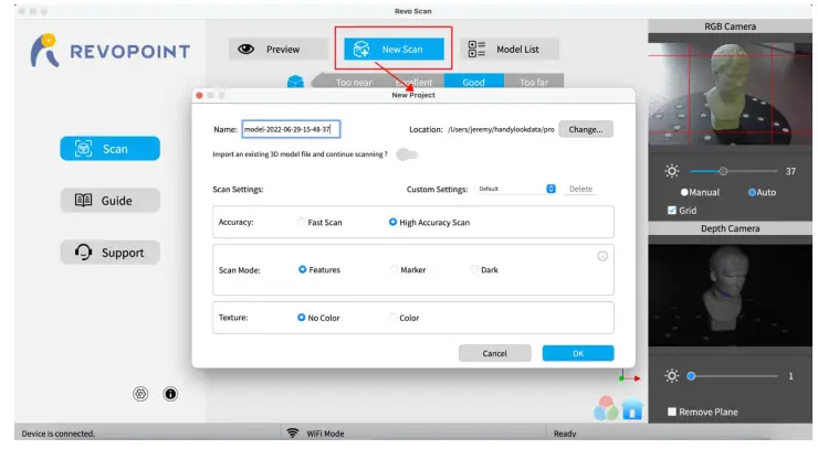 REVOPOINT Mini 3D Professional Bluelight 3D Scanner - ew Scan