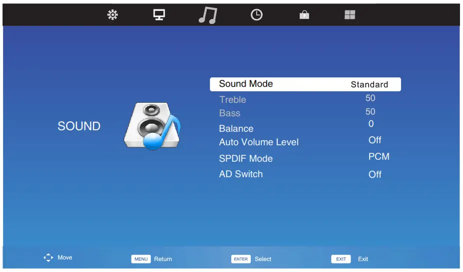 TELEFUNKEN TF LED32S69T2 31.5 Inch HD LED TV - Sound setting