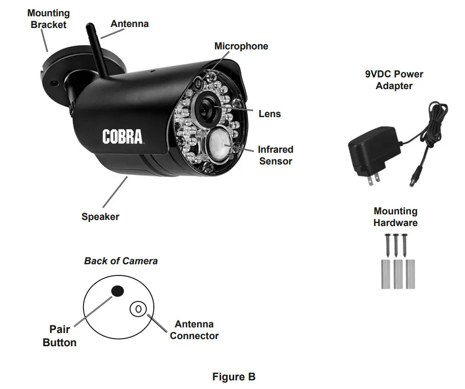 COBRA 57989 Wireless Color Security Camera - Figure 2