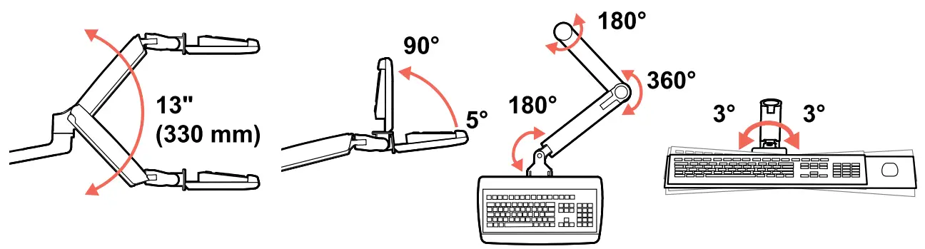 ergotron 45-354-026 LX Wall Keyboard Arm - fig 27
