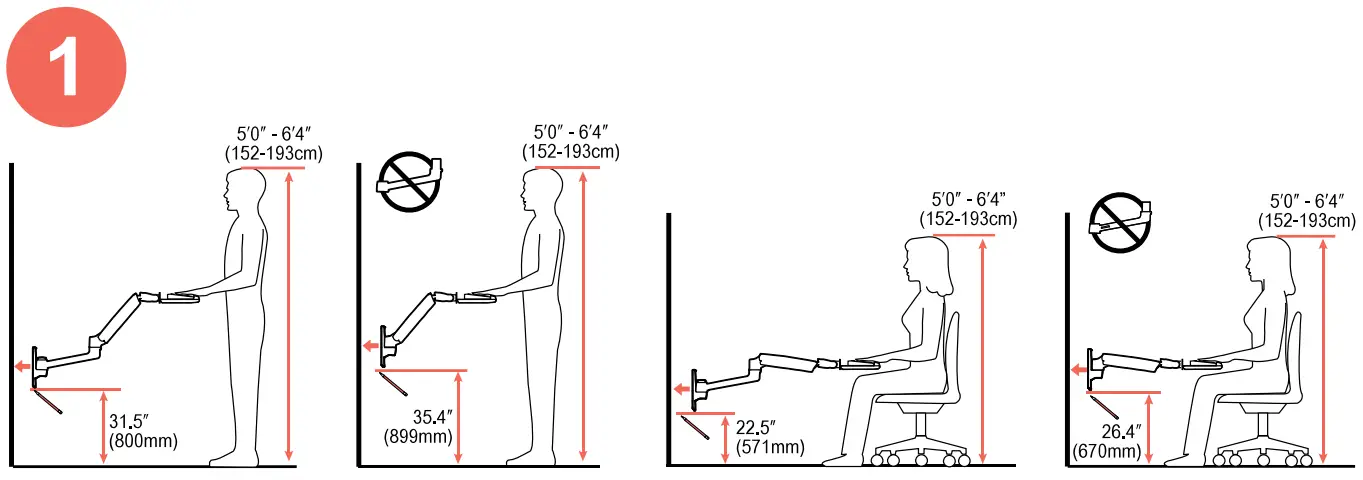 ergotron 45-354-026 LX Wall Keyboard Arm - fig 7