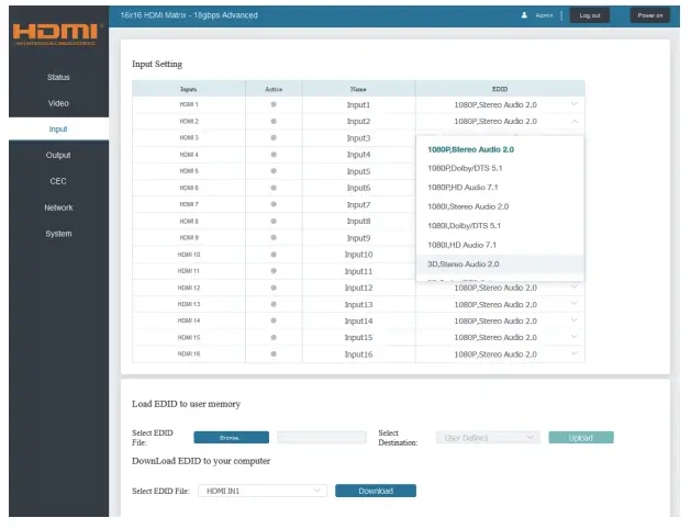 HDT HDCVT4K1616 WolfPack 4K 60 4 4 4 16x16 HDMI Matrix Switch  - Fig 10