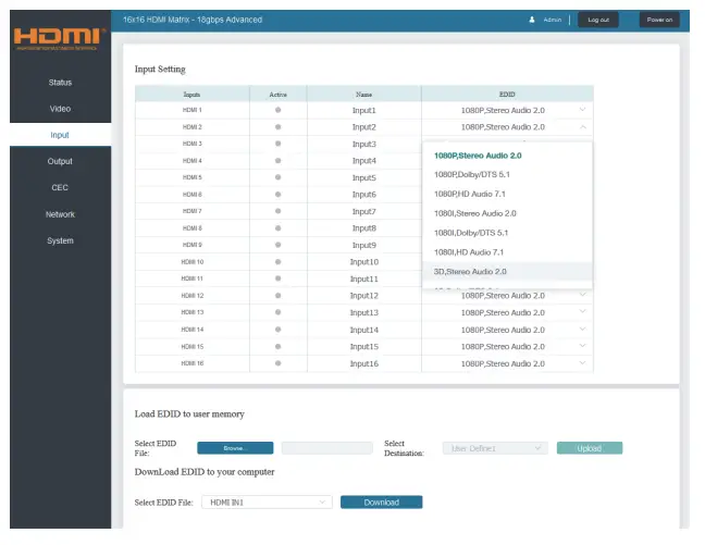 HDT HDCVT4K1616 WolfPack 4K 60 4 4 4 16x16 HDMI Matrix Switch  - Fig 4