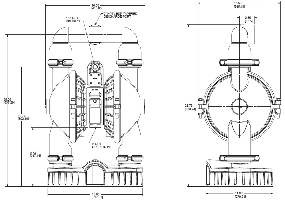 VERSAMATIC-E2AA1D110C-ATEX 2-(51mm)-Clamped-Metal-Air-Operated-Double-Diaphragm-Pump-18