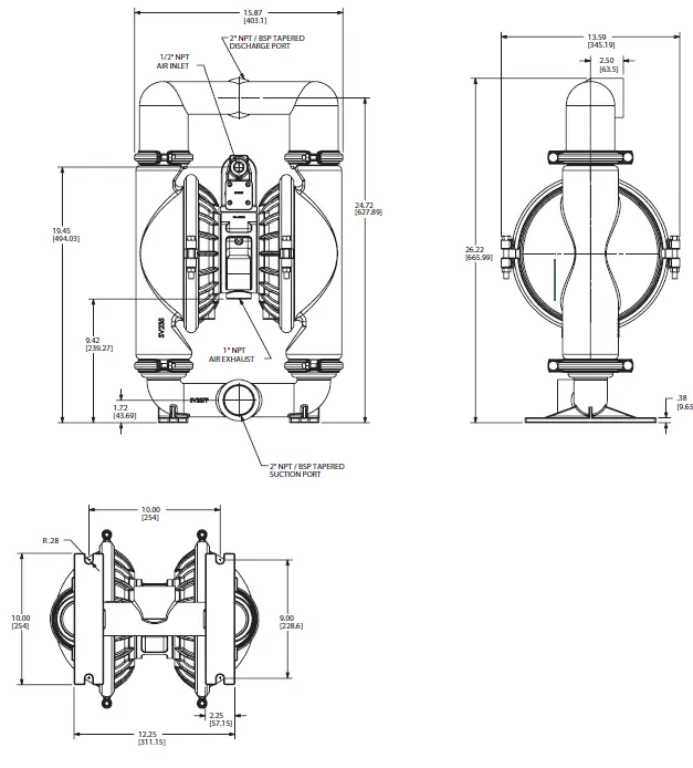 VERSAMATIC-E2AA1D110C-ATEX 2-(51mm)-Clamped-Metal-Air-Operated-Double-Diaphragm-Pump-20