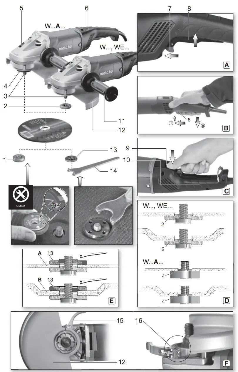 metabo W 22 180 MVT Cordless Angle Grinder-fig1