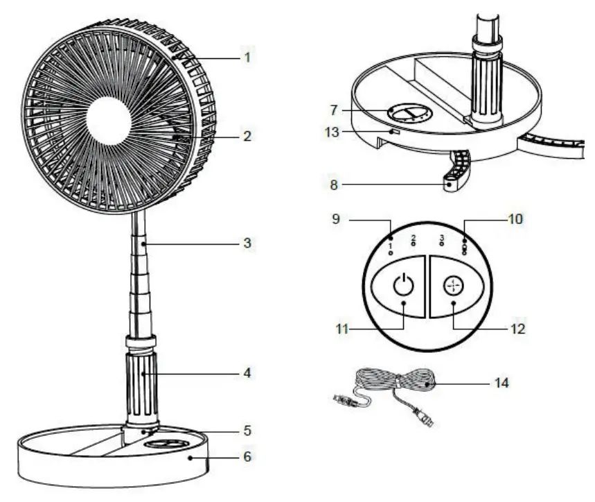 GERMANICA GER20CMFF Foldable USB Fan - fig