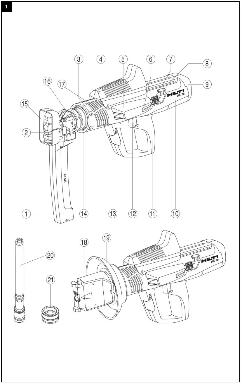 HILTI DX 76 Powder Actuated Tool - Figure 1