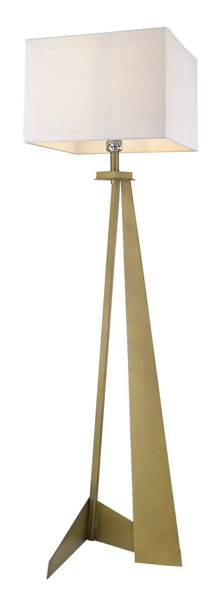 TREND TF70011AB Stratos 1-Light Aged Brass Floor Lamp