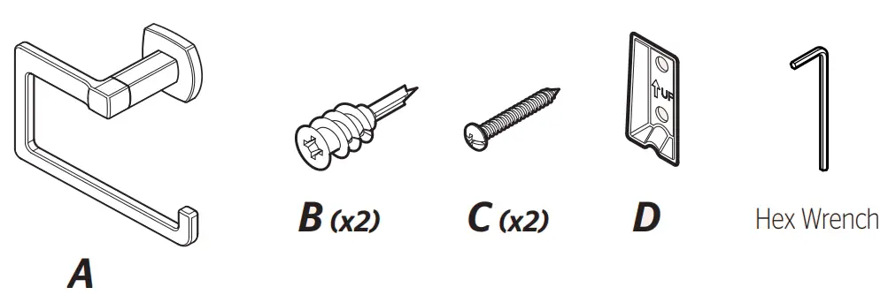 PfISTER BRB DA1B Deckard Matte Black Wall Mount Towel Ring - fig