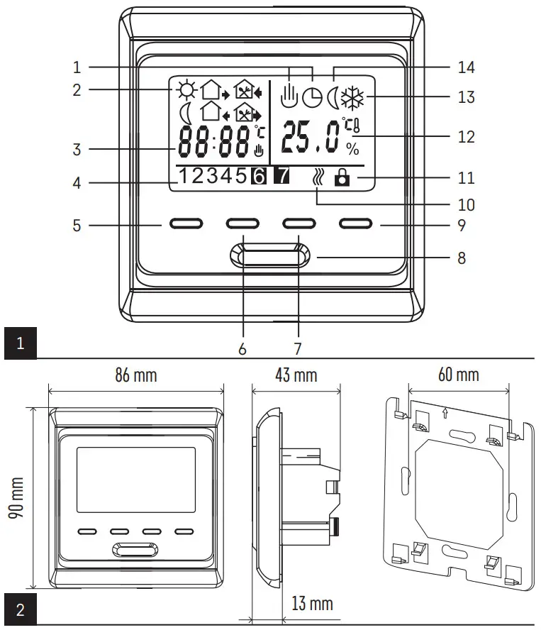 EMOS P5601UF Floor Heating Thermostat - FIGURE 1