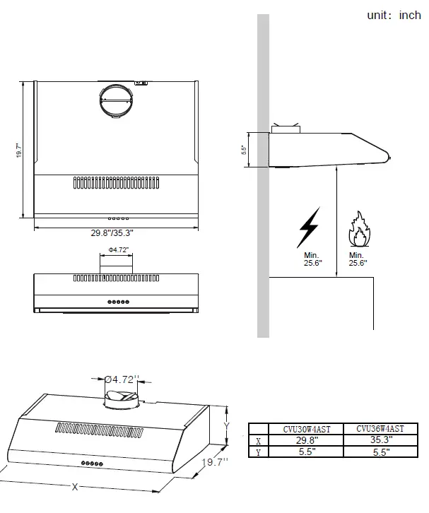 Comfee CVU30W4AST Range Hood 3