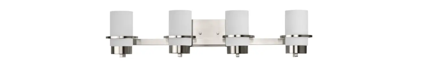 Progress Lighting P300416-009 Reiss Collection Four Light Modern Farmhouse Brushed Nickel Vanity Light Owner's Manual Progress Lighting P300416-009 Reiss Collection Four Light Modern Farmhouse Brushed Nickel Vanity Light Owner's Manual