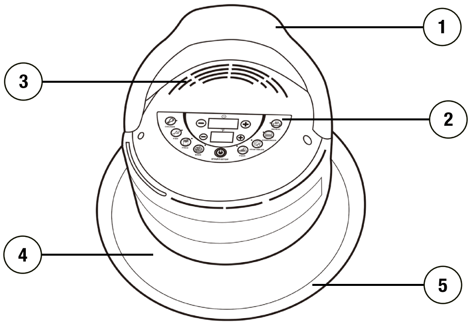 ZAVOR ZACMILD22 Air Fryer Plastic Pot Lid - FGURE 1