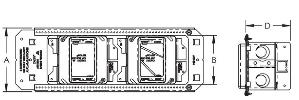 nVent A1BFV1GDV1N Caddy All In One Between Stud with Adjustable Mud Ring Multi Box 1