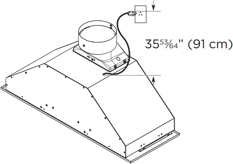 elica EUM628SS - Range hood at a minimum distance