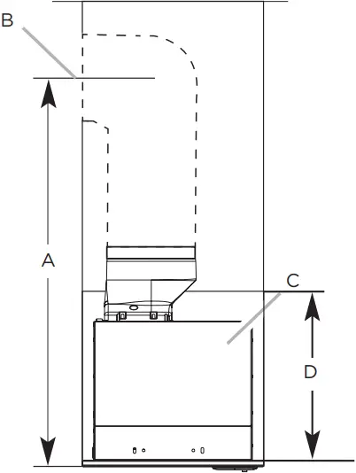 elica EUM628SS - Venting outside through the wall 1