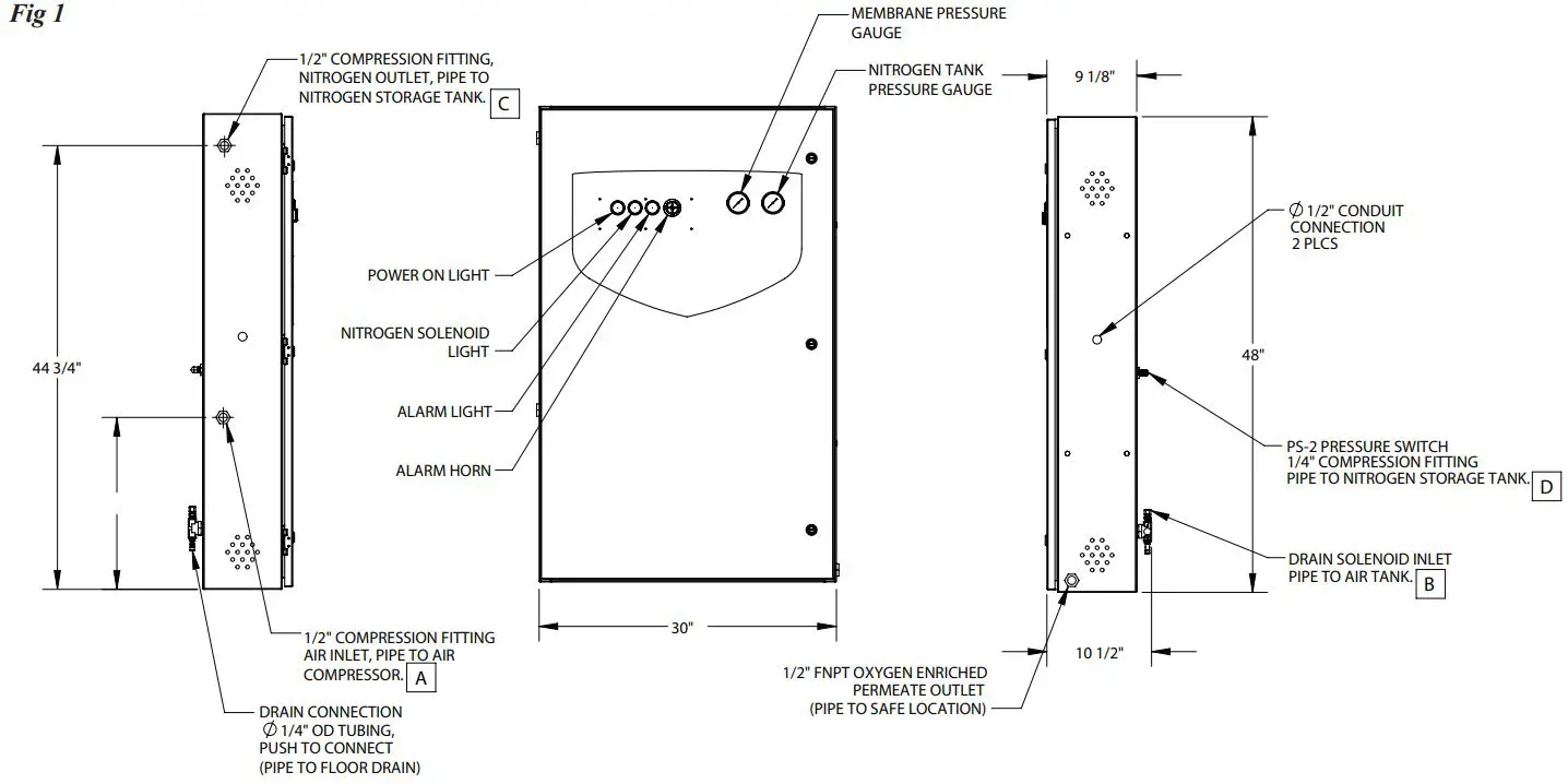 POTTER NGP-2200D-M4 Nitrogen Generator Owner's Manual - Fig 1