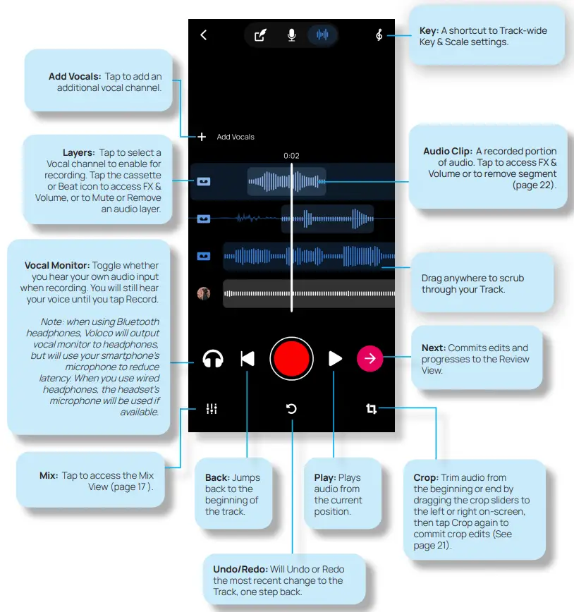VOLOCO 4th Edition Voice Processing App - EDIT VIEW