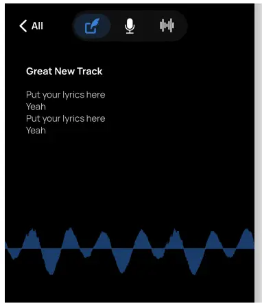 VOLOCO 4th Edition Voice Processing App - Lyrics Pad