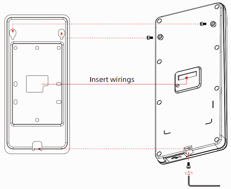 uni ubi Uface 5 OS M355C3 V R23WFC Temp AI Face Recognition System - Insert wirings