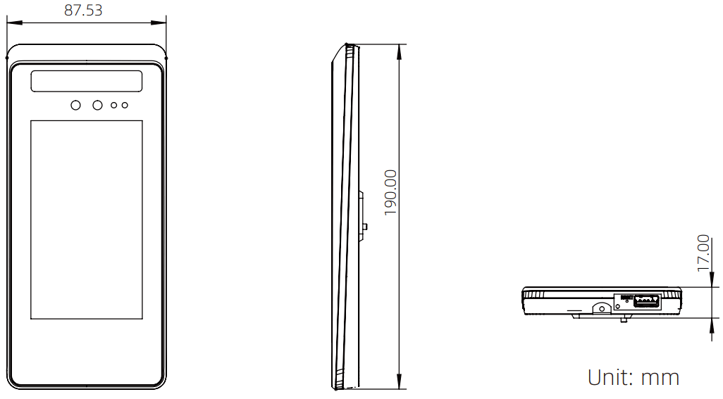uni ubi Uface 5 OS M355C3 V R23WFC Temp AI Face Recognition System - fig