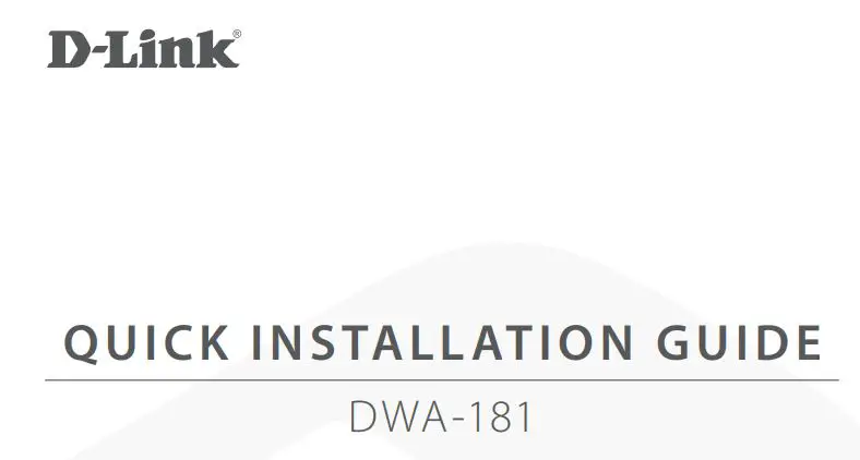 D-Link DWA-181 AC1300 MU-MIMO Wifi Nano USB Adapter Installation Guide