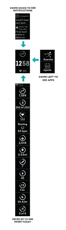 fitbit charge 3 Smartwatch - Basic navigation