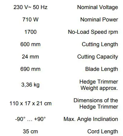 Westfalia 873902 Electric Hedge Trimmer 710 W fig5