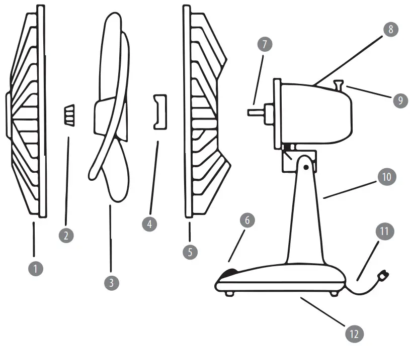 teesa TSA8023 Table Fan 35W 3-Speed - PRODUCT DESCRIPTION
