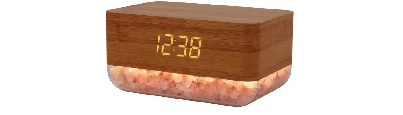 Lomi Xo-9917 Sunrise Alarm Clock With Himalayan Salt Lamp And Wireless Charger Instruction Manual