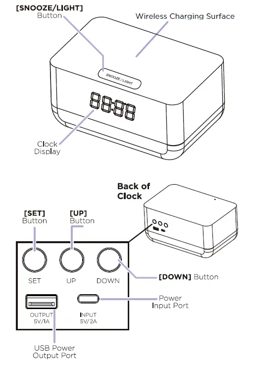 LOMI XO-9917 Sunrise Alarm Clock with Himalayan Salt Lamp and Wireless Charger fig2