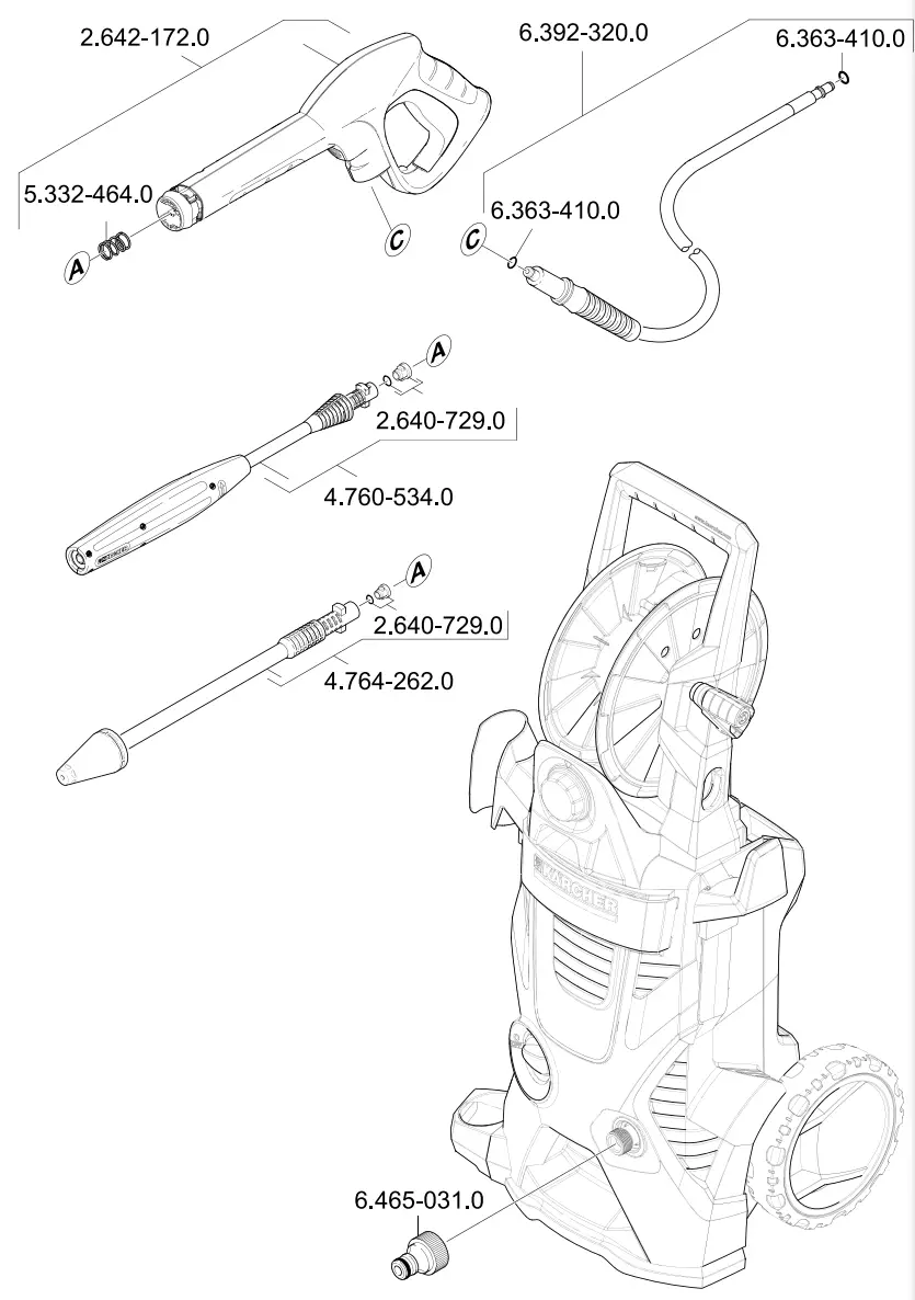KARCHER 16033610 K5 Premium Electric Pressure Washer - Spare Parts