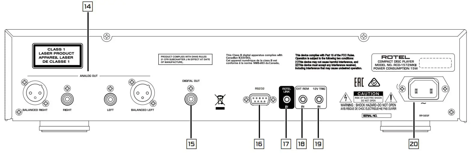 ROTEL RCD-1572MKII Stereo Compact Disc Player - Figure 2