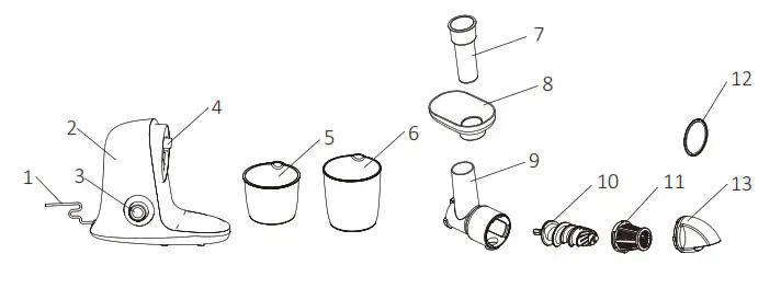 WestBend JC2009RD13 Cold Press Juicer- Parts