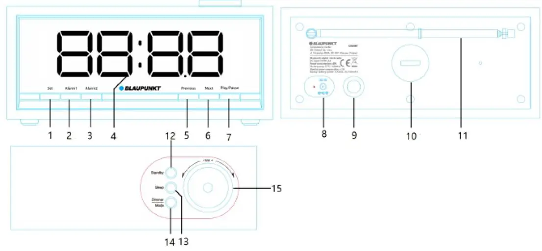 BLAUPUNKT CR60BT Clock radio with Bluetooth 2