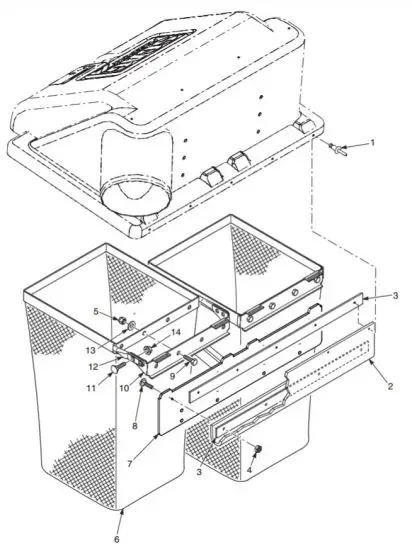 SCAG GC SZL Fabric 2 Bag Grass Catcher - COMPONENTS 1